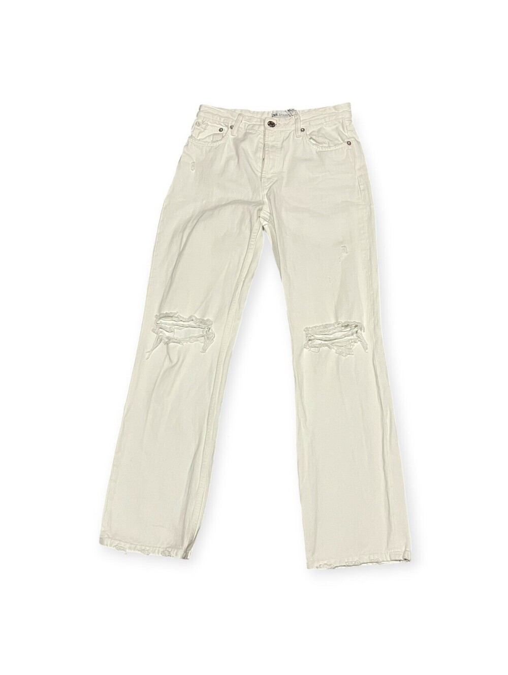 Zara Women Wide Leg women jeans size 6 White Women’s Denim Stretch